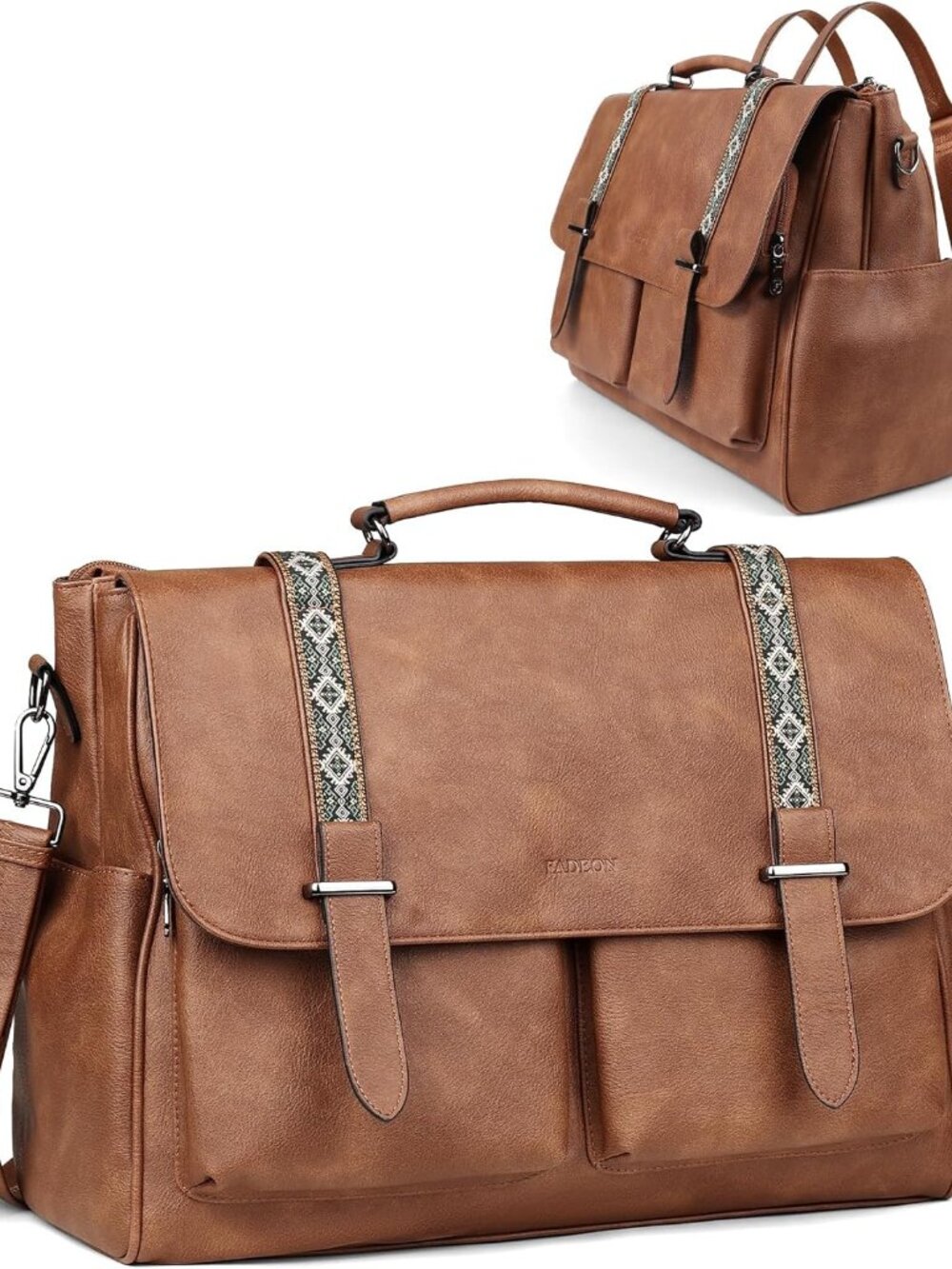Messenger Bag for Women, Designer Leather Satchel Backpack Purses Large Laptop B